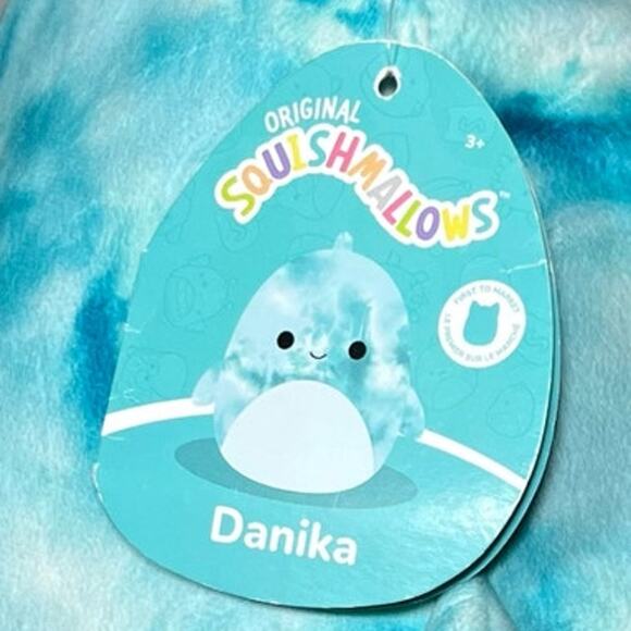 Squishmallows Danika Dolphin Blue Crinkle Tie-dye NWT 11" 2022 Sealife Squad - Picture 9 of 11